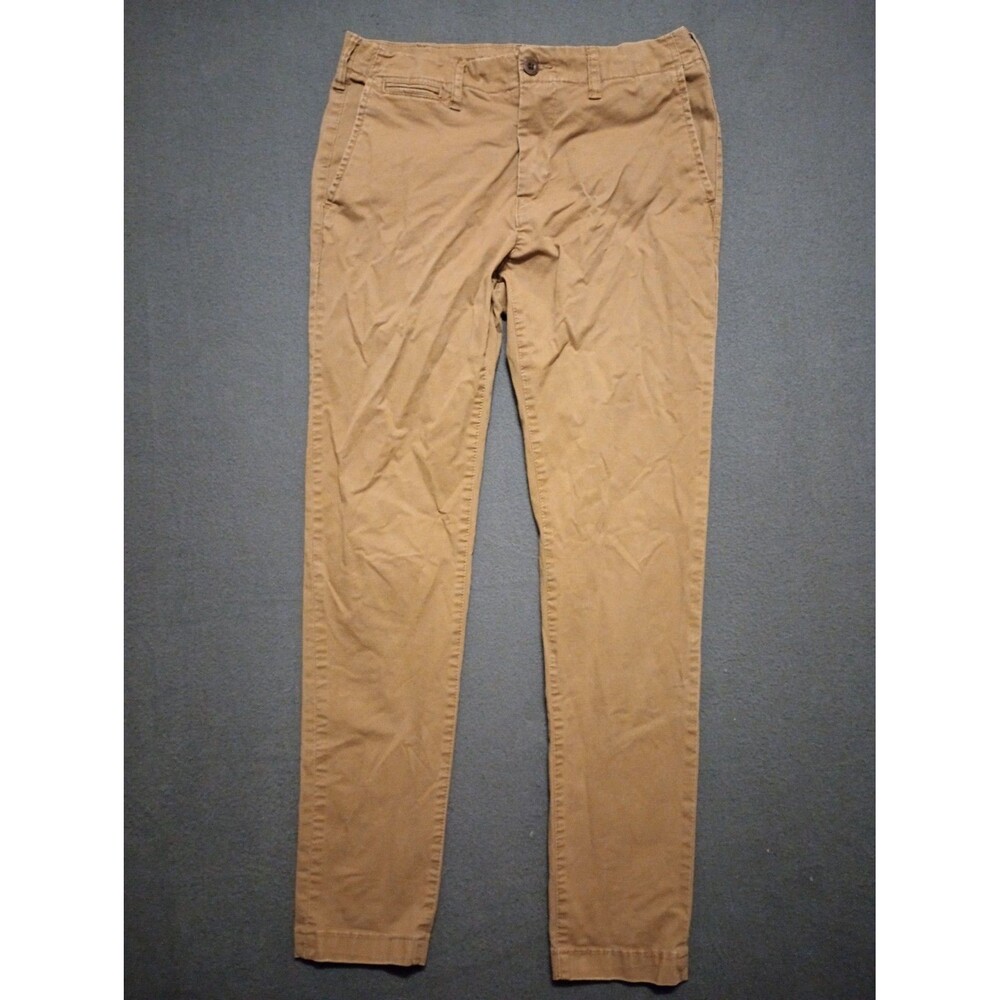 American Eagle Flex Chino Pants Men 32x34 Khaki Slim Stretch Athletic Skinny